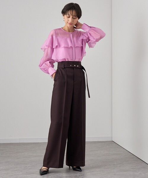 ANAYI - 新品 23SS アナイウールツイルストレッチストレートパンツ