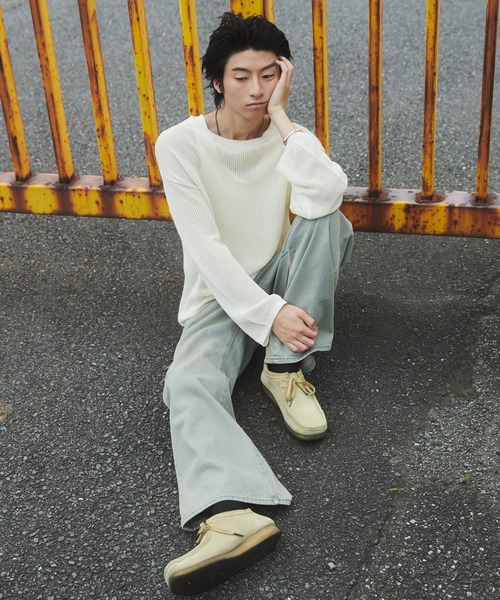 SHORT ROUND セーター ニット ROUND/メッシュニットプルオーバー