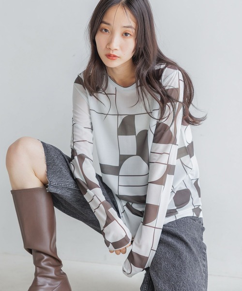 LOWRYS FARM（ローリーズファーム） tシャツ シアーアソートクルーLS