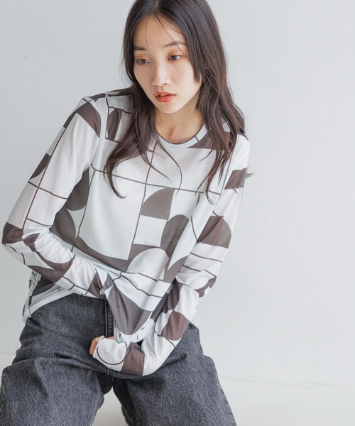 LOWRYS FARM（ローリーズファーム） tシャツ シアーアソートクルーLS