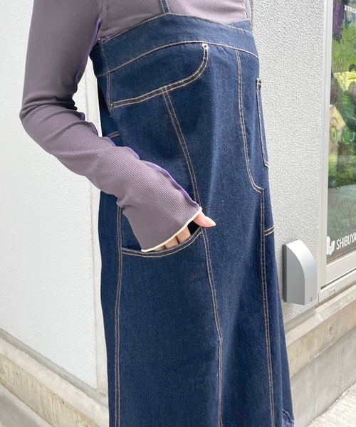 未使用級！AULA AILAデニムコンビネーションプルオーバー　インディゴ AULA AILA｜DENIM COMBINATION BLOUSON(25PS | Rakuten Fashion
