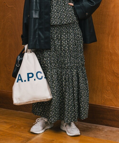 FREAK'S STORE スカート 花柄 シャーリングギャザースカート