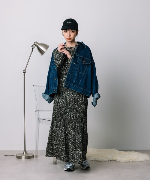 ☆花☆ FREAK'S STORE スカート 花柄 シャーリングギャザースカート