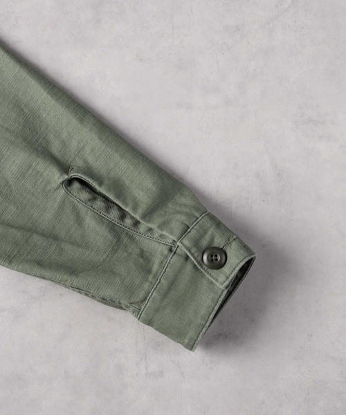 BACK NUMBER シャツ 「BACK NUMBER」バックサテンミリタリーシャツ