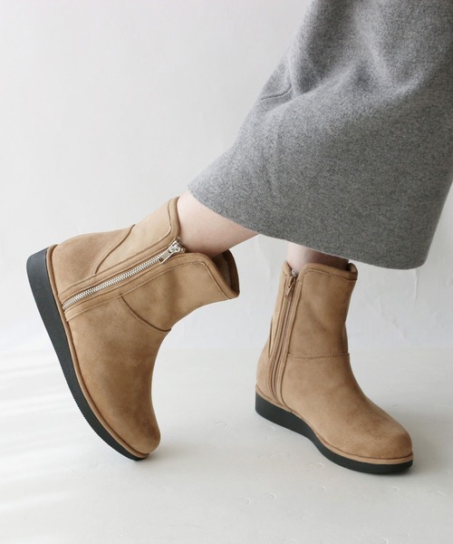 Fin（フィン） ブーツ サイドジップショートブーツ「低反発スポンジ