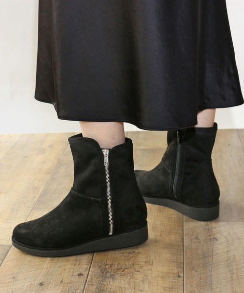 Fin（フィン） ブーツ サイドジップショートブーツ「低反発スポンジ