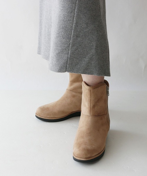Fin（フィン） ブーツ サイドジップショートブーツ「低反発スポンジ