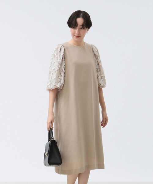 6864. B MING by BEAMS フォーマル ワンピース 2点セット B：MING by BEAMS ワンピース 「フォーマル」袖ジャカード