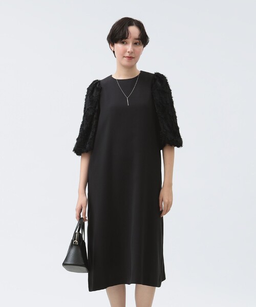 6864. B MING by BEAMS フォーマル ワンピース 2点セット B：MING by BEAMS ワンピース 「フォーマル」袖ジャカード