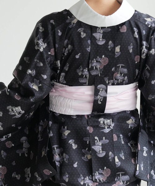 utatane 長襦袢 ニコアンティーク マッシュルーム ブラック レディース