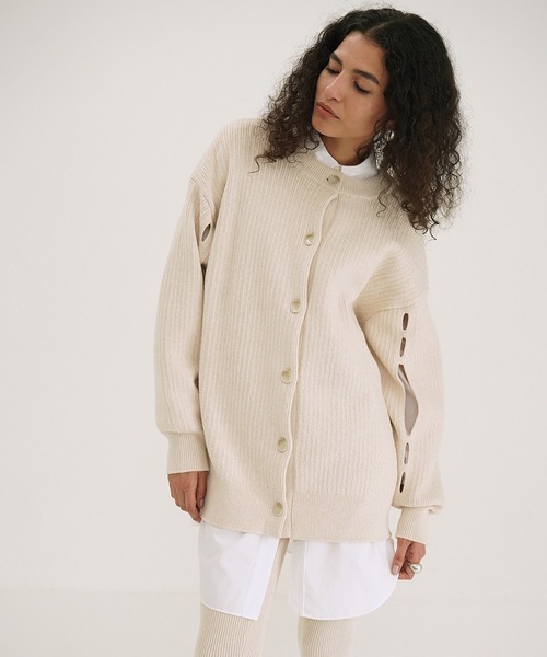 CLANE（クラネ） カーディガン W FACE COLOR MIX HOLE SLEEVE C/D