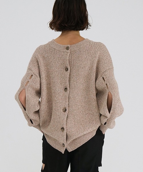 CLANE（クラネ） カーディガン W FACE COLOR MIX HOLE SLEEVE C/D