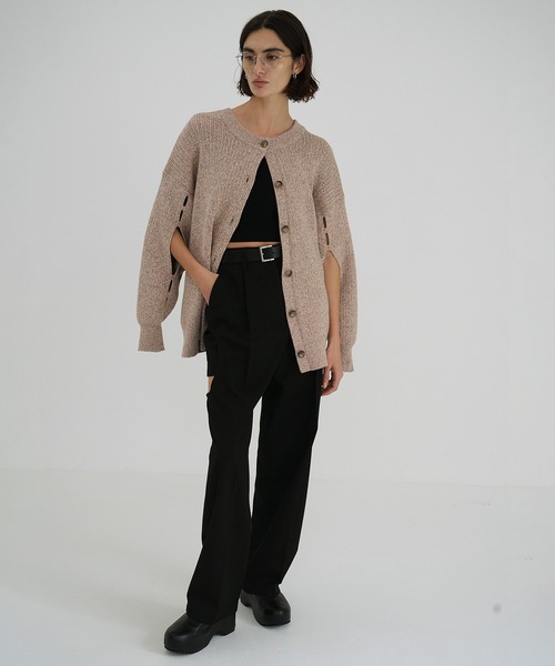 CLANE（クラネ） カーディガン W FACE COLOR MIX HOLE SLEEVE C/D