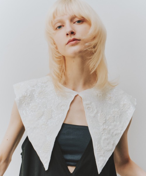 LA BELLE ETUDE（ラベルエチュード） つけ襟 付け襟 スパンコール刺繍