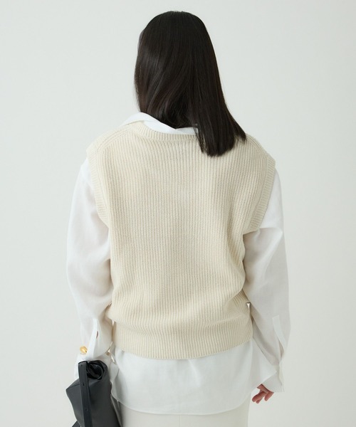Chaos 25ss シルクコンニットベストホワイトFreesize