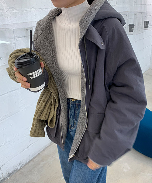 「c.u.l」 ジップアップブルゾン FREE ネイビー レディース_画像2