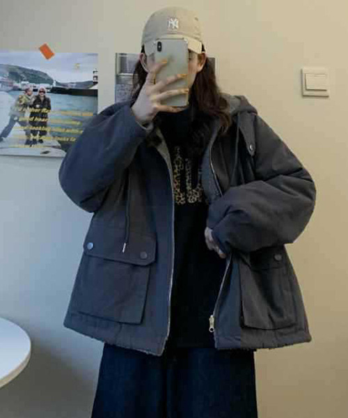 「c.u.l」 ジップアップブルゾン FREE ネイビー レディース_画像5