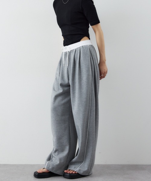 HANNE スラックス パンツ サイドラインスウェットパンツ レディース