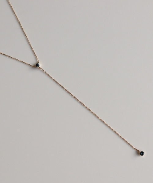 ネックレス ブルーダイヤモンド 0.1ct Y ネックレス | K10YG レディースの画像