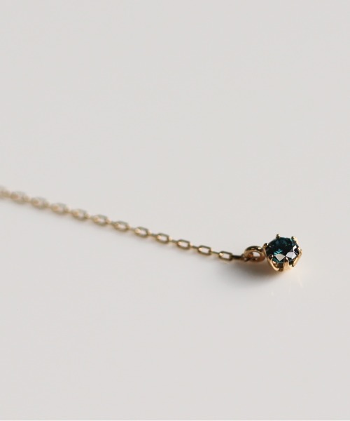 ネックレス ブルーダイヤモンド 0.1ct Y ネックレス | K10YG レディースの画像