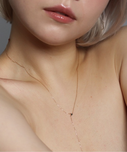 ネックレス ブルーダイヤモンド 0.1ct Y ネックレス | K10YG レディースの画像
