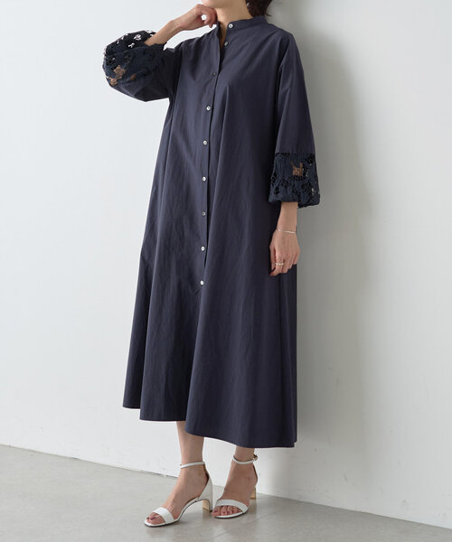 BEARDSLEY ワンピース 袖レースシャツワンピース : ZOZOTOWN