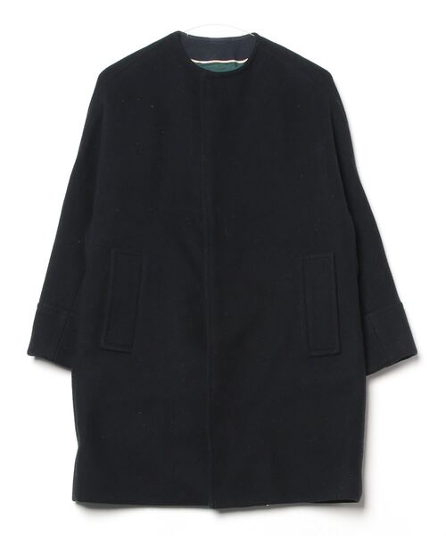 DRAWER（ドゥロワー） ノーカラーコート 36 ブラック レディース