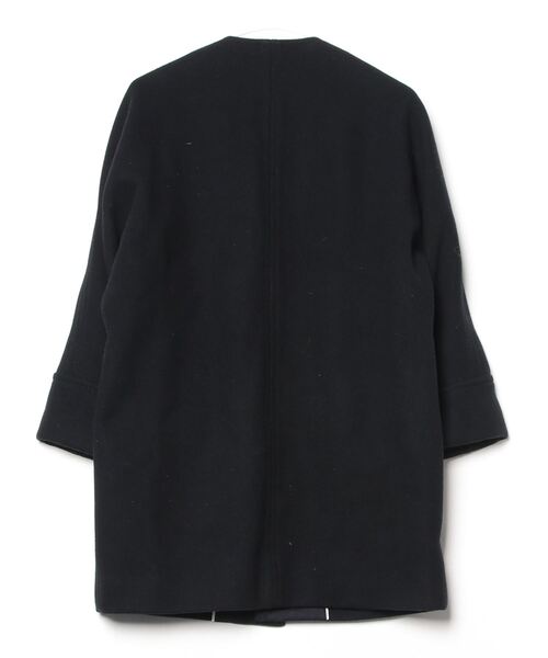 DRAWER（ドゥロワー） ノーカラーコート 36 ブラック レディース