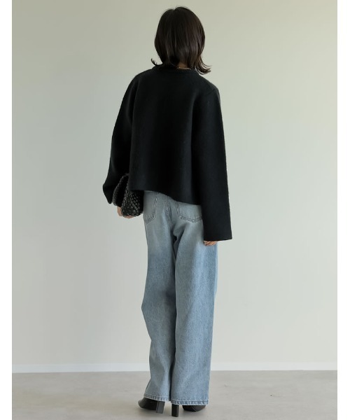 「Re:EDIT」 ニットカーディガン LARGE グレー レディース_画像3