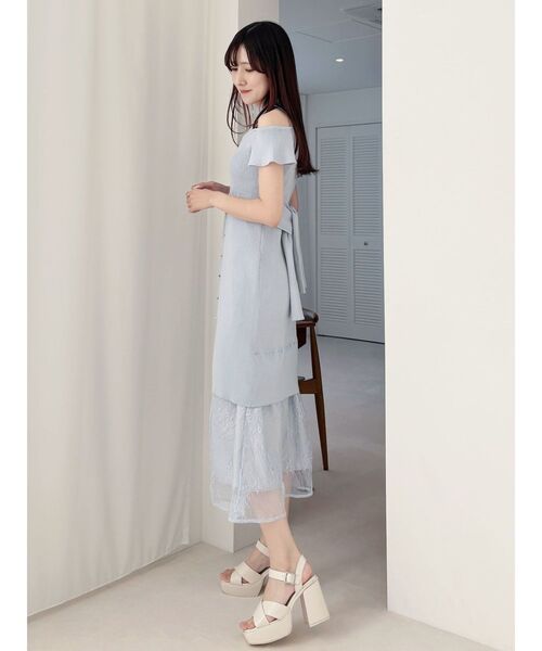 MERCURYDUO ワンピース レースツイストニットドッキング