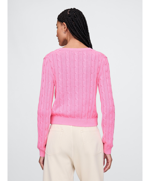 GAP ニット セーター コットン100% ケーブルニット Vネック