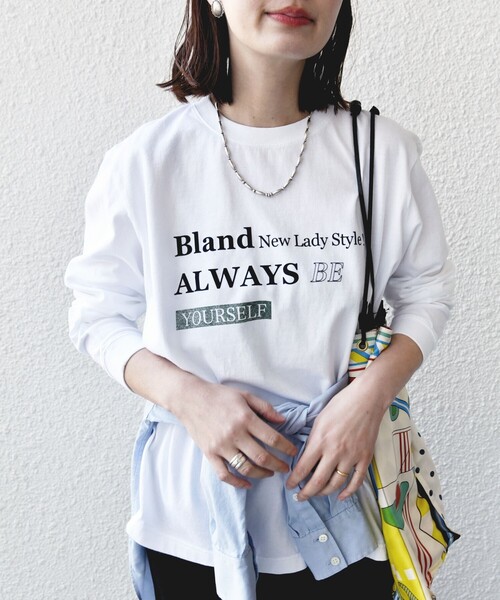 tシャツ 「SHIPS別注」Odub:プリント ロング スリーブ TEE レディース