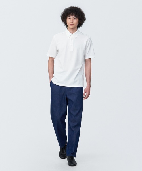 ☆Resurrection 半袖POLOシャツポロシャツ良品！！ 紳士 涼感UVカット鹿の子編みボタンダウン半袖ポロシャツ