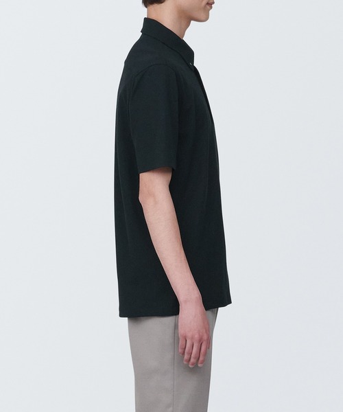 無印良品（MUJI） uvカット ポロシャツ 紳士 涼感UVカット鹿の子編み 