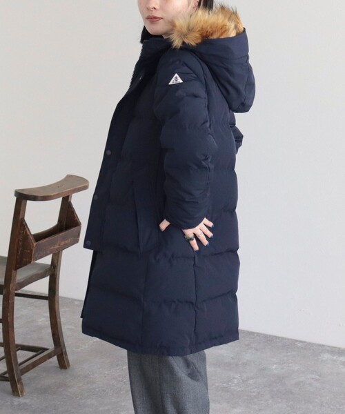「GEVACO」 ダウンジャケット 38 ネイビー レディース_画像7