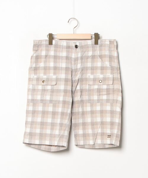 25SS ベージュ チェック柄 ハーフパンツ BILLABONG 「BILLABONG」 チェック柄ハーフパンツ X-LARGE