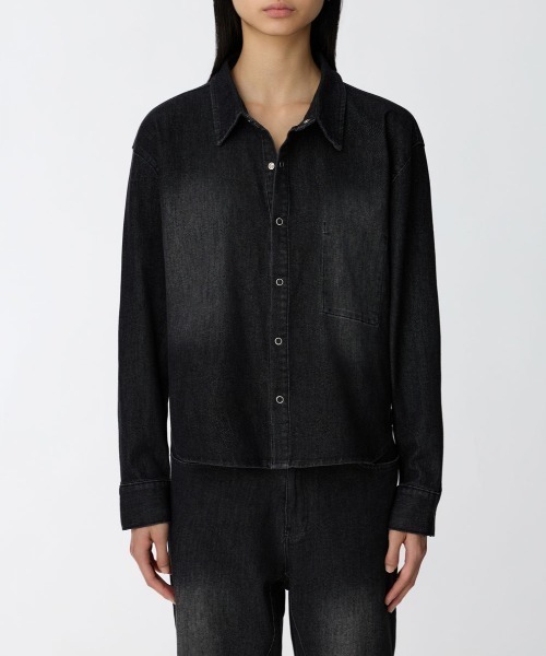 ブラウス シャツ Studio Doe Gender Free brushed denim shirt jacket レディース