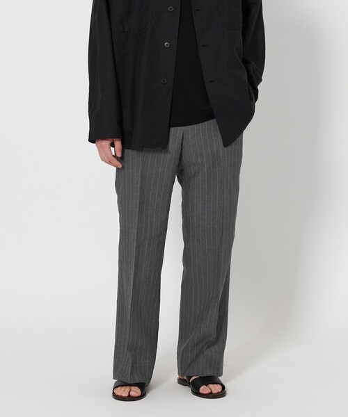 UNITED ARROWS パンツ リネンウール トロピカル ストライプ