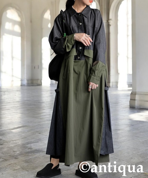 antiqua シャツワンピース デニムシャツワンピース : ZOZOTOWN Yahoo