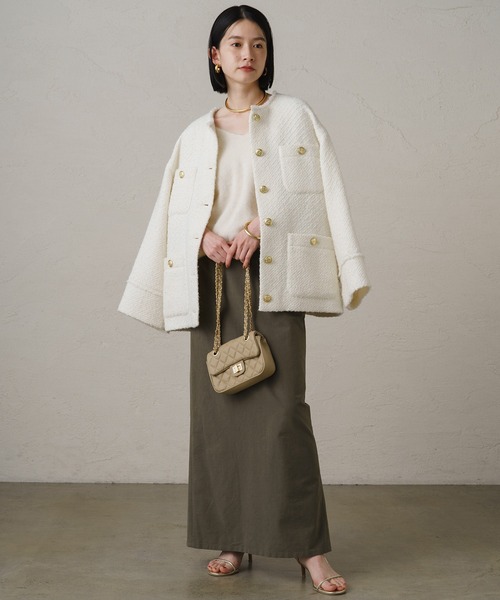 「LOUNGEDRESS」 ツイードジャケット FREE ブラック レディース_画像6