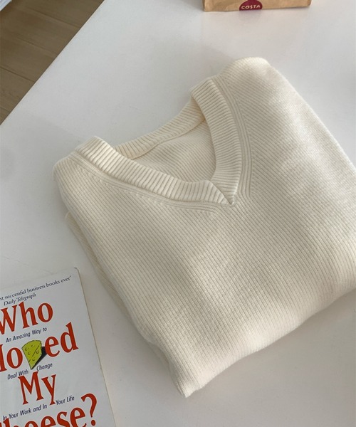 「Ulysses」 「Girly Doll」Vネックニット F ボルドー レディース_画像3