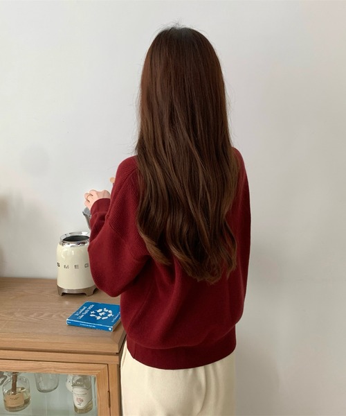 「Ulysses」 「Girly Doll」Vネックニット F ボルドー レディース_画像6