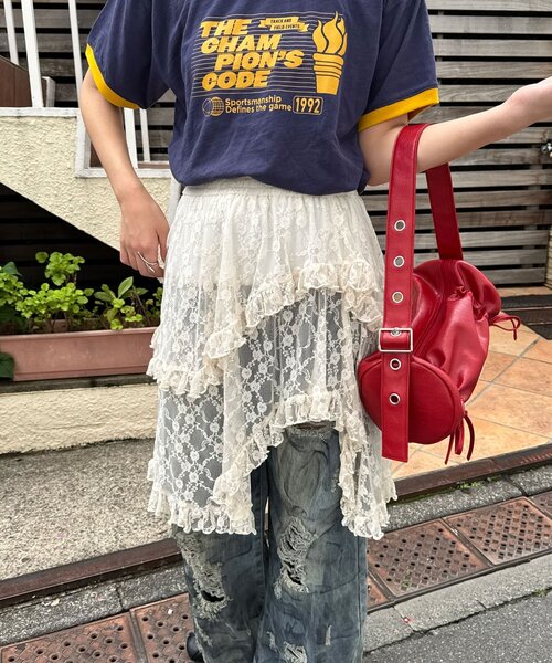 CIAOPANIC（チャオパニック） スカート ランダムティアードレース