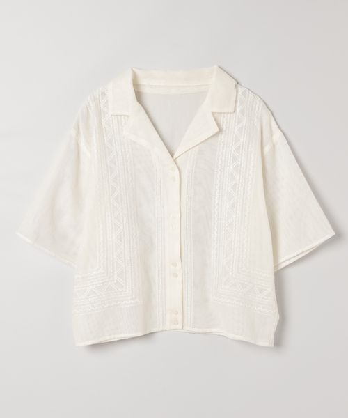JEANASIS ブラウス シャツ シシュウカイキンシアーシャツ SS