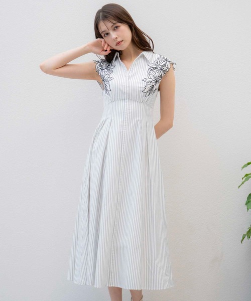 NOELA（ノエラ） ワンピース 「15周年」エンブロイダリーストライプ