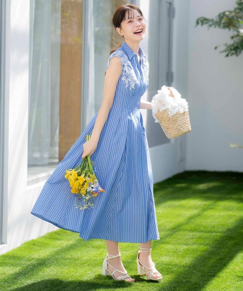 今日だけこの値段！【Noela】15周年ワンピース Noela ワンピース 「15周年」スカーフ柄シャツワンピース