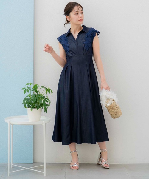 【15p美品】エンティティー NOELA（ノエラ） ワンピース 「15周年」エンブロイダリーストライプ