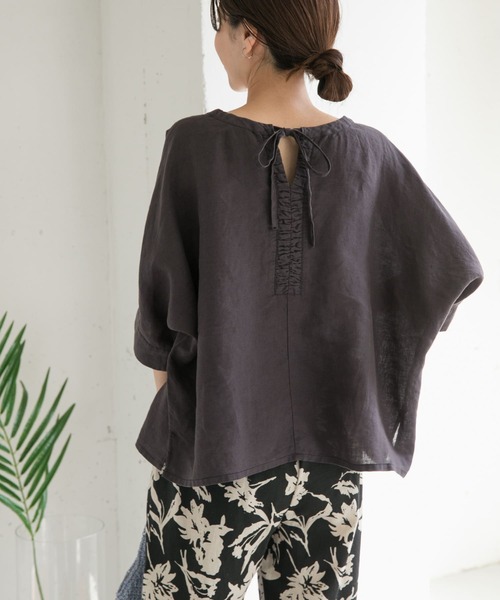 「URBAN RESEARCH DOORS」 長袖ブラウス MEDIUM ブラウン レディース URBAN RESEARCH DOORS ブラウス シャツ リネン2WAYブラウス