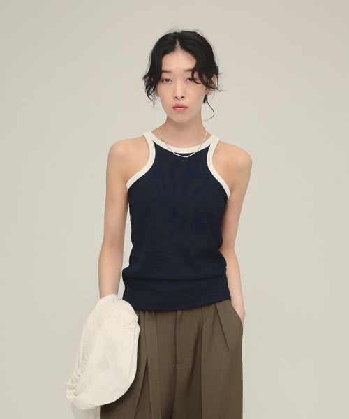 タンクトップ ノースリーブ 「eL」Trim Seamless Cup Top/492728