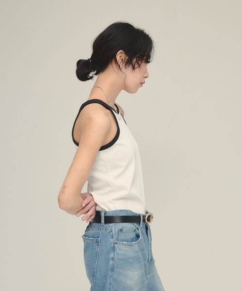 タンクトップ ノースリーブ 「eL」Trim Seamless Cup Top/492728 レディース eL】Trim Seamless Cup Top/492728（タンクトップ）｜eL（エル